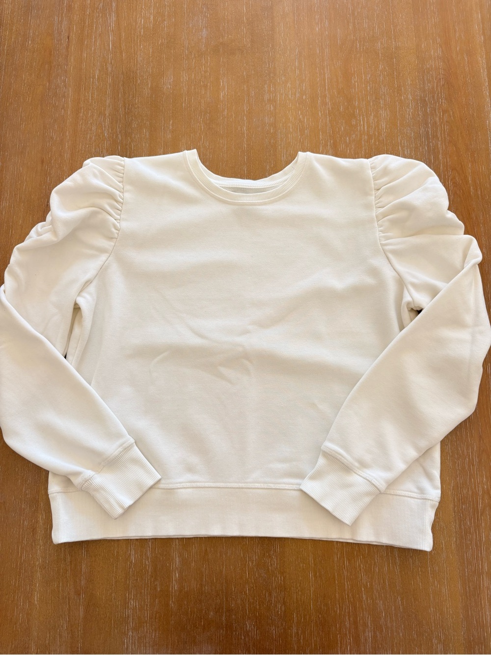 RW&CO. Girls Puff-Sleeve Crewneck Sweatshirt - White